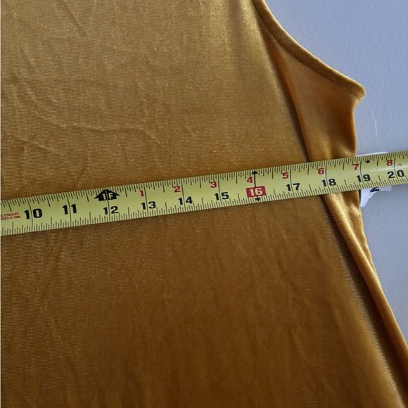 Old Navy Mustard Yellow Velvet Swing Dress Size Large Stretchy - Picture 6 of 7